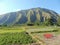 Lombok pergasingan Senaru  sembalun fields  hike on a sunny day view on mount Rinjani