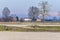 Lomellina countryside farms panorama. Color image