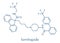 Lomitapide cholesterol lowering drug molecule. Used in treatment of homozygous familial hypercholesterolemia. Skeletal formula.