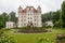 Lomnica, dolnoÅ›lÄ…skie / Poland-June 21, 2020.:A beautiful palace in the south of Poland. Renovated historic building