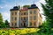 Lomnica, Poland - July 1, 2022: Beautiful architecture of the Lomnica Palace in Lower Silesia. Poland
