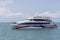 Lomprayah high speed catamaran leaves, conveying passengers from Bangkok to Samui and Phangan port island. Island Koh Phangan, Tha