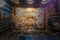 London - August 05, 2018: Artistic painting in the Hampton Court Palace in London, England