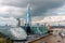 LONDON -AUGUST 6: London Skyline with City Hall, Shard, River Th
