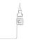 London big ben continuous single one line drawing vector illustration