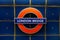 London Bridge metro, tube sign. London underground title.