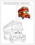 London bus  coloring page isolated on white background