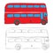 London bus contour drawing in pencil