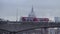 London Buses go past St Paul\'s Cathedral at dawn