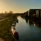 London canal in morning sunshine