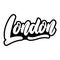 London capital of England. Lettering phrase on white background.