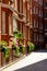 London city / England: Red brick buildings in Westminster street