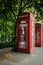 London city / England: Telephone booth near Russell Square in spring