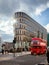 London city scene with Double Decker bus moves along the Cannon