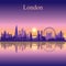 London city skyline silhouette background