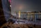 London cityscape from Thames beach at low tide