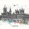 London in a drone view of the palace of westminster.