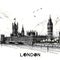 London in a drone view of the palace of westminster.