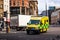 London emergency ambulance driving in Bethnal Green area in the East End of London