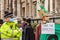 LONDON/ENGLAND- 10 October 2020: Extinction Rebellion and Animal Rebellion protesting to end the destruction of the Amazon