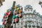 London, England-14 October, 2018: Swiss Court Cantonal Tree with the confederation`s 26 state flags or the coats of arms of