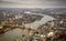 London, England - Aerial Skyline view of London with the iconic Tower Bridge, Tower of London