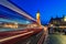 LONDON, ENGLAND - AUGUST 18, 2016: London Big Ben and Westminster Bridge with Palace of Westminster. Blurry people because of Long