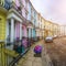 London, England - Colorful Victorian houses of Primrose hill witLondon, England - Colorful Victorian houses of Primrose hill with