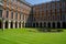London, England, July 16th 2019: View of Hampton Court Palace courtyard with blue sky