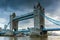 LONDON, ENGLAND - JUNE 15 2016: Night view of Tower Bridge in London in the late afternoon, United Kingdom