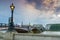 LONDON, ENGLAND - JUNE 16 2016: Sunset of Lambeth bridge, London, England