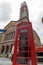 LONDON, ENGLAND - JUNE 17 2016: Westminster Chapel and phone booth, London, Great Britain