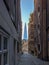 London, England, November 25, 2022: Picturesque Lovat Lane, a place to walk, with The Shard Tower visible at the end