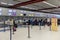 LONDON, ENGLAND - SEPTEMBER 29, 2017: Luton Airport Check in Area Interior. Monarch Lines. London, England, United Kingdom.