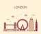 London England Trendy illustration line art style