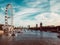 London eye of the river Thames in London