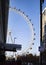 London eye from the southwark side with half wheel