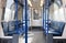 London - Februari 22: Inside of a metro coach on Februari 22, 2019 in London. London Underground is the 11th busiest metro system