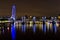 London Golden Jubilee Bridge at night