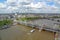 London, Great Britain -May 22, 2016: Hungerford Bridge and Waterloo Bridge