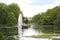 London, Great Britain -May 22, 2016: lake with a fountain in the St.Jamesâ€™s Park on a spring day