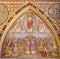 LONDON, GREAT BRITAIN - SEPTEMBER 15, 2017: The tiled mosaic of Ascension of the Lord in church All Saints by Matthew Digby Wyatt