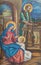 LONDON, GREAT BRITAIN - SEPTEMBER 17, 2017: The detail of the mosaic of Holy Family in St. Peter Italian church