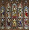 LONDON, GREAT BRITAIN - SEPTEMBER 17, 2017: The main  altar and the stained glass in church St. Michael, Chester square end of