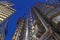 LONDON, GREAT BRITAIN - SEPTEMBER 18, 2017: The towers of Willis building and Lloyd`s building at dusk