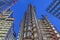 LONDON, GREAT BRITAIN - SEPTEMBER 18, 2017: The towers of Willis building and Lloyd`s building at dusk