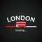 London is loading - funny London bus inscription loading bar template for travel agencies