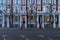 London - March 30: Iconic traditional row of town houses at night in Notting Hill on March 30, 2017