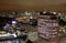 London night scene, Canary Wharf office buildings