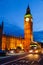 London night traffic scene with Double Decker bus moves along il